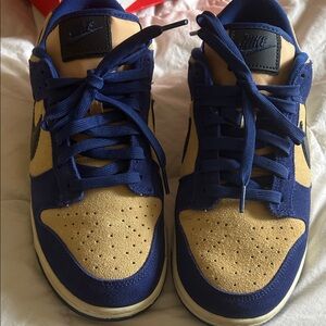 Nike Men's Royal Blue and Tan Sneakers